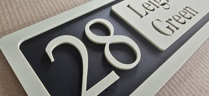 Personalised House Number Sign | Modern 3D Acrylic Address Plaque | Street Name House Sign | Sage Green Door Number Sign