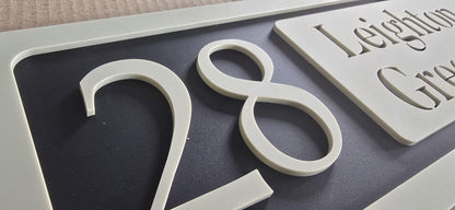Personalised House Number Sign | Modern 3D Acrylic Address Plaque | Street Name House Sign | Sage Green Door Number Sign