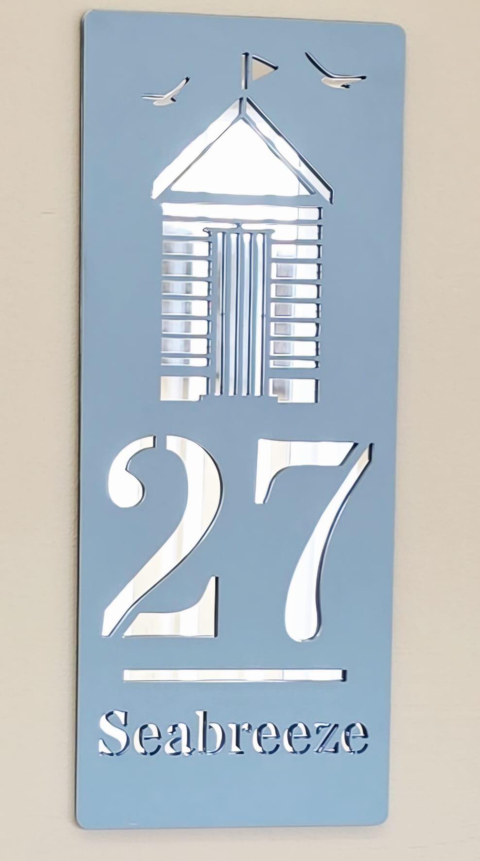 Personalised Beach Hut Caravan Sign, Custom Static Caravan Number Plaque, Coastal Holiday Home Sign