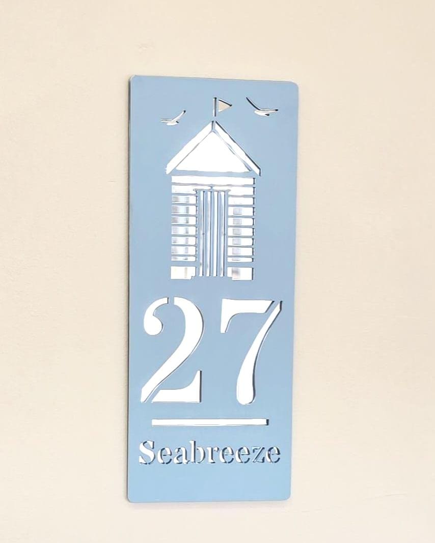 Personalised Beach Hut Caravan Sign, Custom Static Caravan Number Plaque, Coastal Holiday Home Sign
