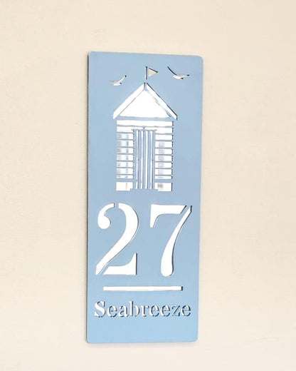 Personalised Beach Hut Caravan Sign, Custom Static Caravan Number Plaque, Coastal Holiday Home Sign