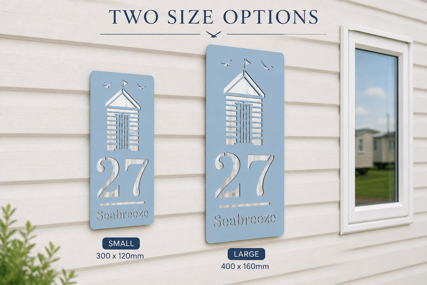 Personalised Beach Hut Caravan Sign, Custom Static Caravan Number Plaque, Coastal Holiday Home Sign