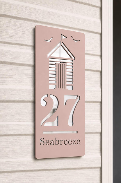 Personalised Beach Hut Caravan Sign, Custom Static Caravan Number Plaque, Coastal Holiday Home Sign