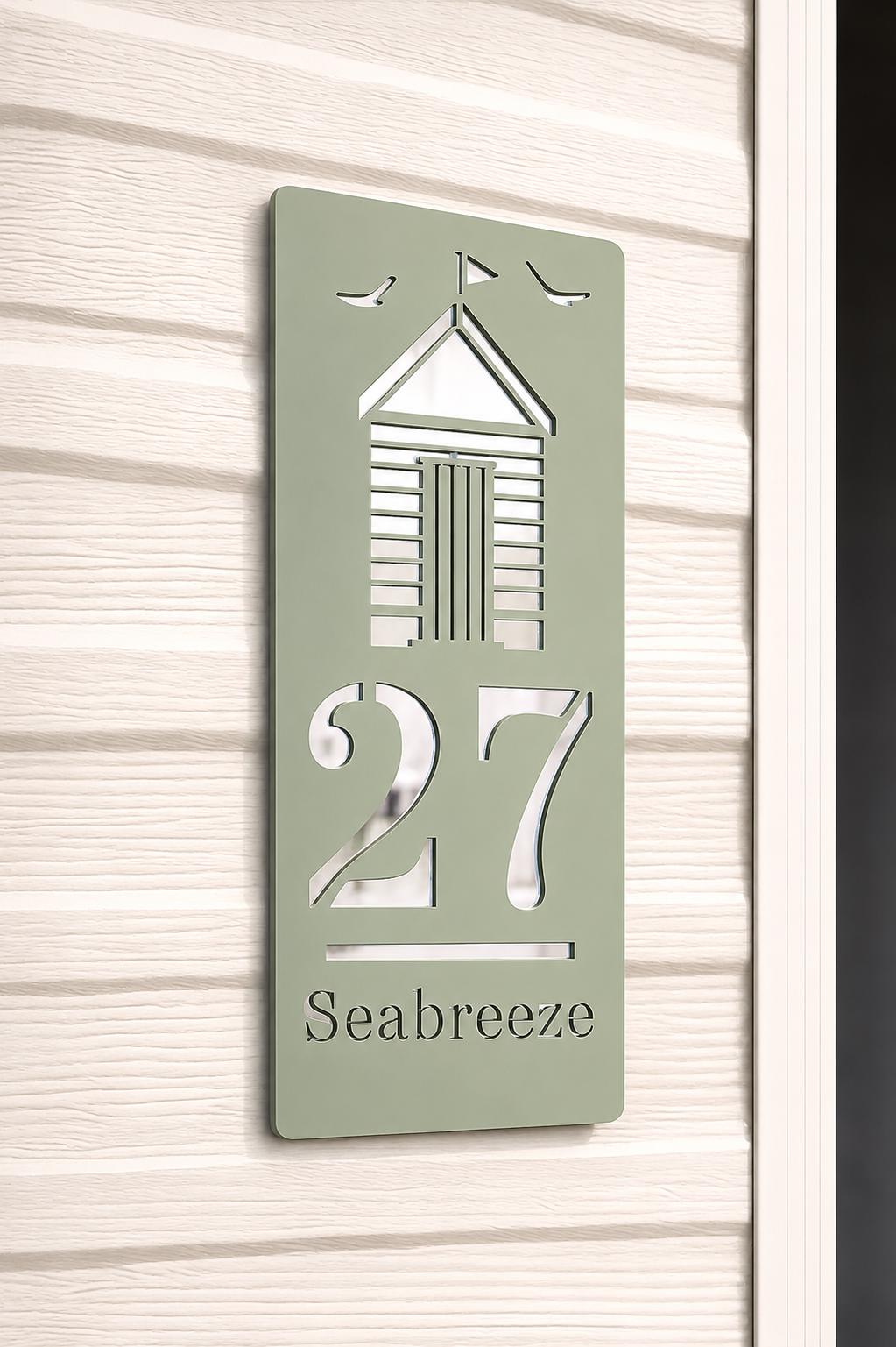 Personalised Beach Hut Caravan Sign, Custom Static Caravan Number Plaque, Coastal Holiday Home Sign