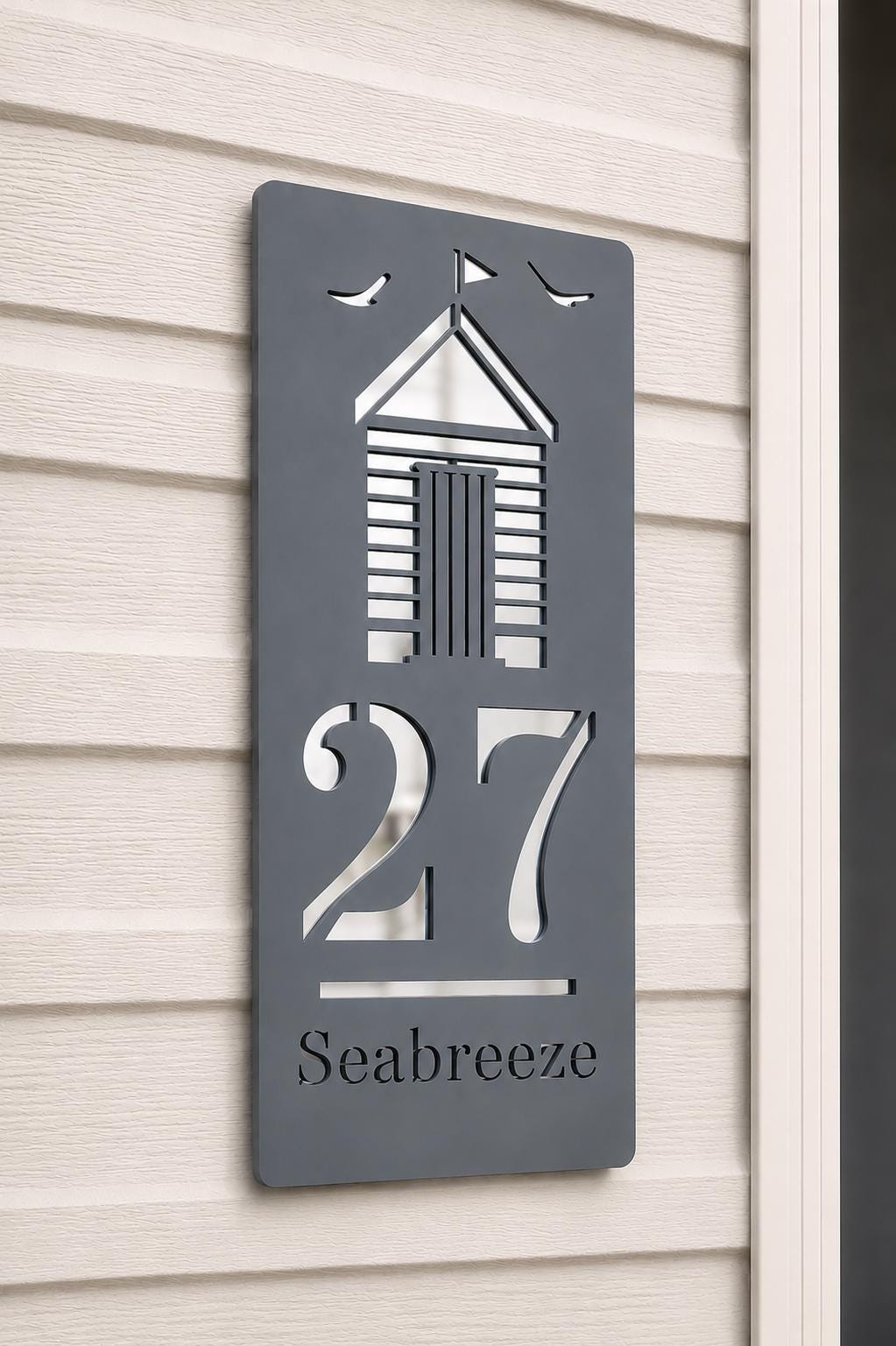 Personalised Beach Hut Caravan Sign, Custom Static Caravan Number Plaque, Coastal Holiday Home Sign