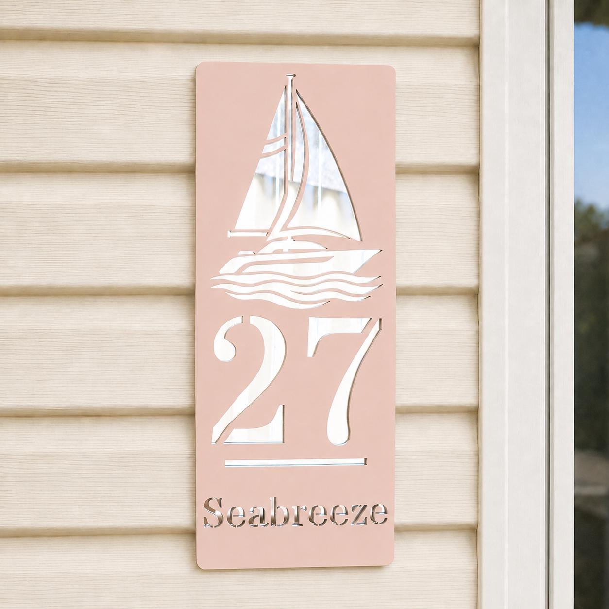 Personalised Caravan Sign with Sailing Boat, Custom Static Caravan Name Plaque, Nautical Holiday Home Sign, Yacht Caravan Decor