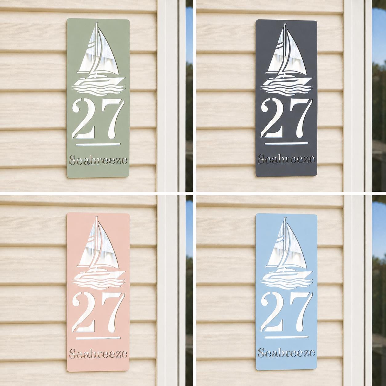 Personalised Caravan Sign with Sailing Boat, Custom Static Caravan Name Plaque, Nautical Holiday Home Sign, Yacht Caravan Decor